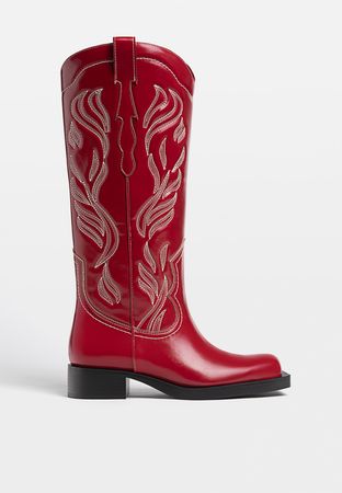 Flat cowboy boots - Women's Clothing | Stradivarius United States