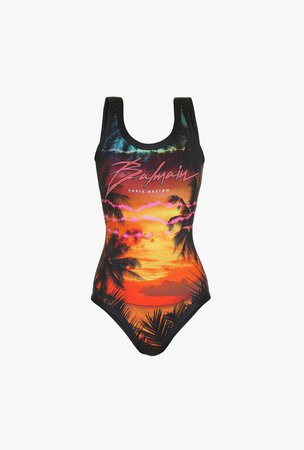 ‎ ‎ ‎Tropical Print Swimsuit ‎ for ‎Women‎ - Balmain.com