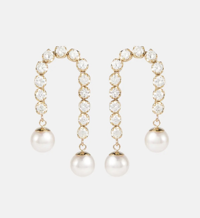 MATEO 14kt gold earrings with diamonds and pearls