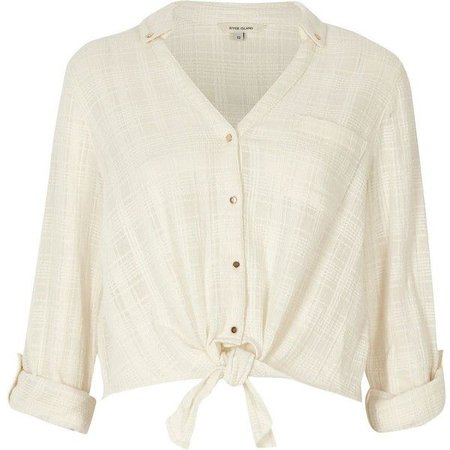Tied Front Cream Shirt