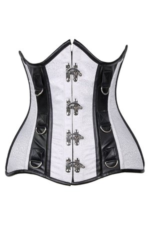 *clipped by @luci-her* Top Drawer Premium Curvy Brocade & Faux Leather Underbust Corset | Atomic Jane Clothing