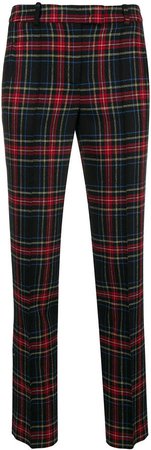 tartan fitted trousers