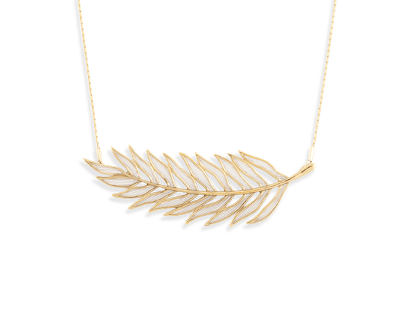 14k Yellow Gold Palm Leaf Necklace – ADINA PLASTELINA