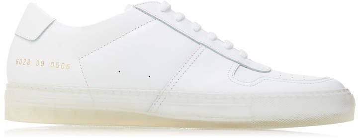 Transparent Sole Leather Low-Top Sneakers