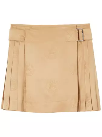 Burberry EKD Pattern Pleated Silk Skirt - Farfetch