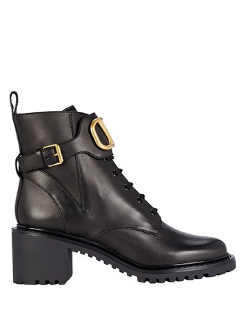 Valentino Garavani VLogo Leather Combat Boots | INTERMIX®