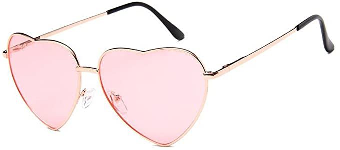 Amazon.com: Flowertree Women's S014 Heart Aviator 55mm Sunglasses, Pink Blue, Medium: Clothing