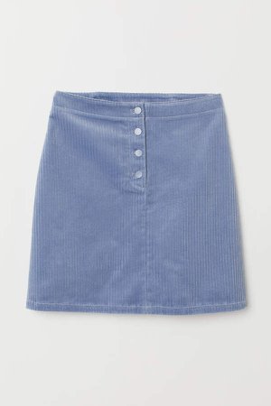 Corduroy Skirt - Blue