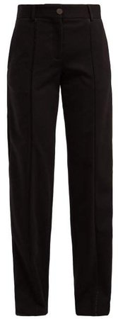 Piped Twill Trousers - Womens - Black