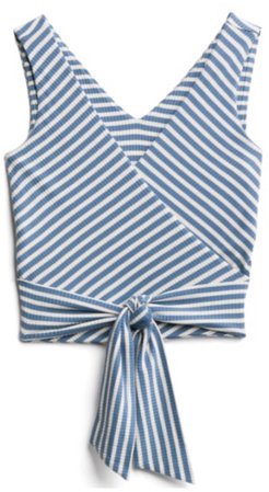 blue and white stripe wrap tank