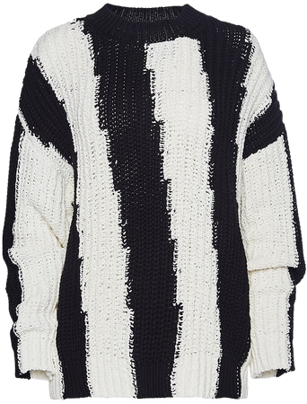 white black striped sweater