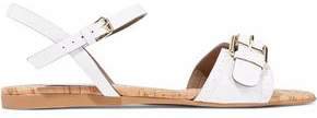Linda Buckled Faux Patent-leather Sandals