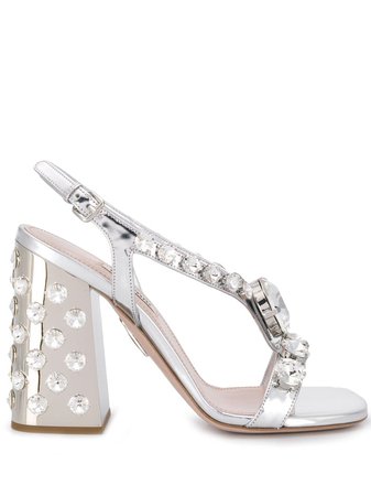 Miu Miu Embellished leather sandals $1,200 - Buy Online - Mobile Friendly, Fast Delivery, Price