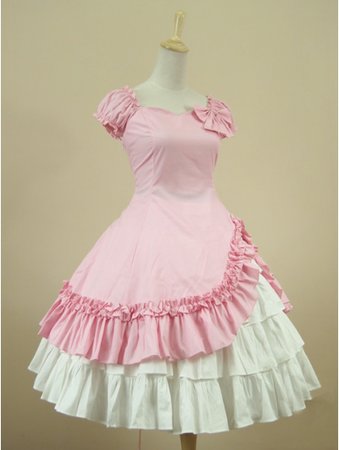 Pink Short Sleeves Classic Sweet Lolita Dress - Devilnight.co.uk