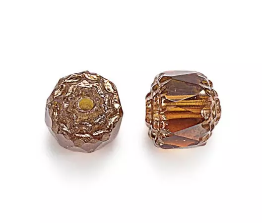 Honey Picasso Czech Glass Beads, 6mm Renaissance, Pack of 25 - Golden Age Beads