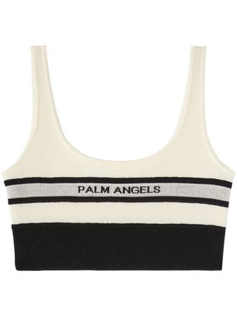 Palm Angels intarsia-knit Logo Bra Top - Farfetch