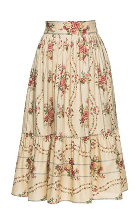 Prairie Floral-Print Cotton Skirt by Lena Hoschek | Moda Operandi