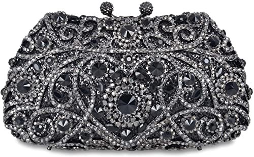 Crystal Clutch for Women Rhinestone Evening Bag (black): Handbags: Amazon.com