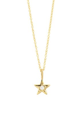 Bony Levy Kids' 18K Gold Single Diamond Star Pendant Necklace | Nordstrom