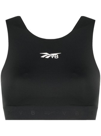 Reebok x Victoria Beckham jacquard logo sports top black GH4713 - Farfetch