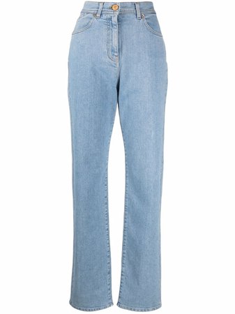 Shop Versace high-rise straight-leg jeans with Express Delivery - FARFETCH