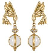 Crystal & Diamond Bird Drop Earrings