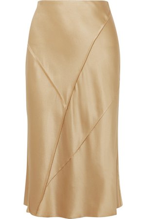 Vince | Paneled silk-satin midi skirt | NET-A-PORTER.COM