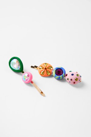 PACK OF MULTICOLORED CLAY HAIR CLIPS | ZARA United States