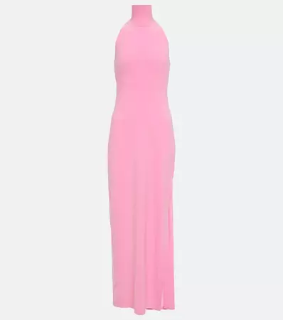 Halterneck Jersey Maxi Dress in Pink - Norma Kamali | Mytheresa