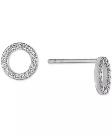 Giani Bernini Cubic Zirconia Circle Stud Earrings in Sterling Silver, Created for Macy's & Reviews - Earrings - Jewelry & Watches - Macy's