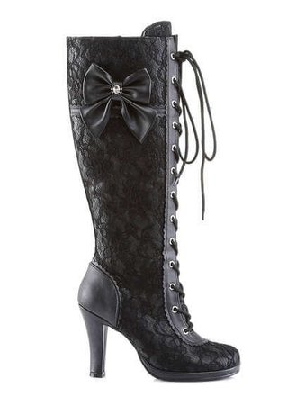 GLAM-240 Black Lace Gothic Boots