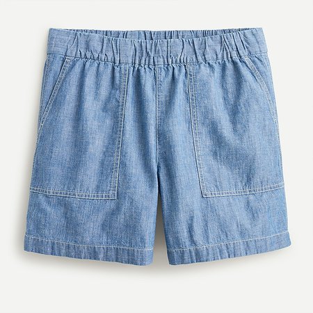 J.Crew: Pull-on Chambray Camp Short For Women