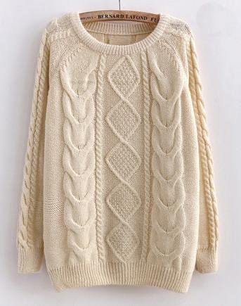 Cream oversized knit sweater