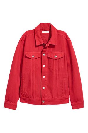 Denim jacket - Red - Ladies | H&M GB