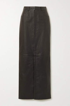 Leather Maxi Skirt - Black