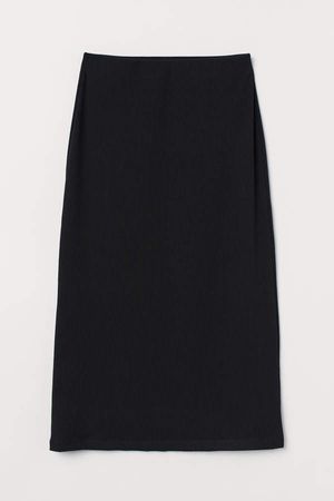 Ribbed Jersey Skirt - Black