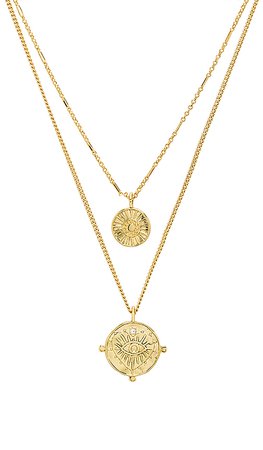 Luv AJ x REVOLVE The Double Coin Charm Necklace in Gold | REVOLVE