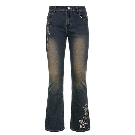 Gueuusu Spring Girls Long Jeans, Ladies Leisure Geometric Pattern Mid Waist Bell-bottom Trousers Slim Denim Pants - Walmart.com