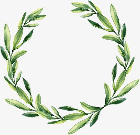 Green Leaf Garland, Watercolor Wreath, Watercolor PNG Image and Clipart for Free Download