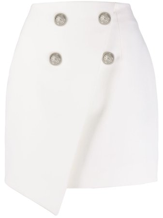 Balmain Asymmetric double-breasted mini-skirt - Farfetch