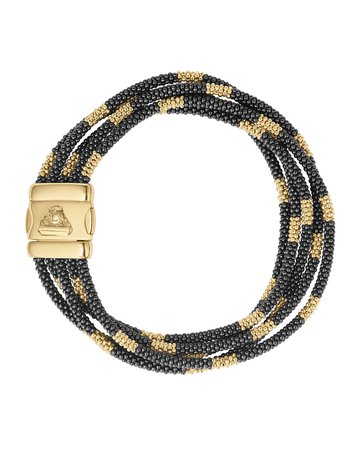 Lagos Black Caviar & 18K Gold Five-Strand Bracelet