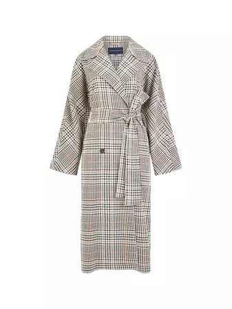 Dandy Check Trench Coat Check Multi | French Connection US