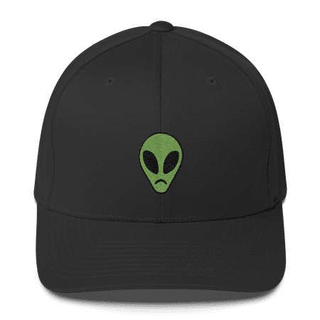 Frowning alien Flexfit Cap / Ayylien Clothing / Elvis the Alien Merch