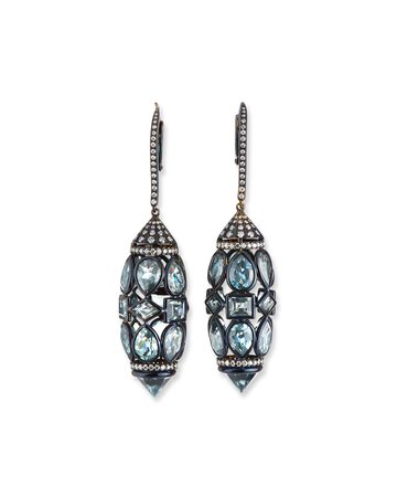 Etho Maria 18k Blue Topaz & Diamond Drop Earrings | Neiman Marcus
