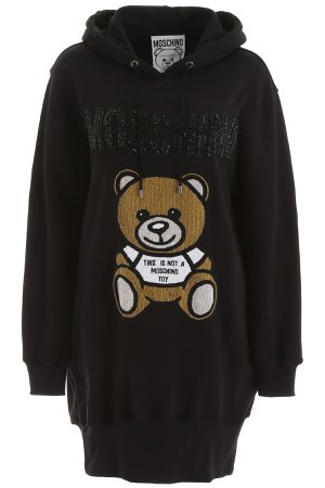 Moschino Hoodie Dress With Teddy Bear Embroidery