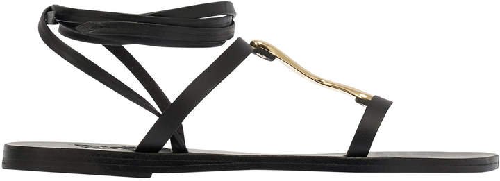 Nemesis Metal-Detailed Leather Lace-Up Sandals