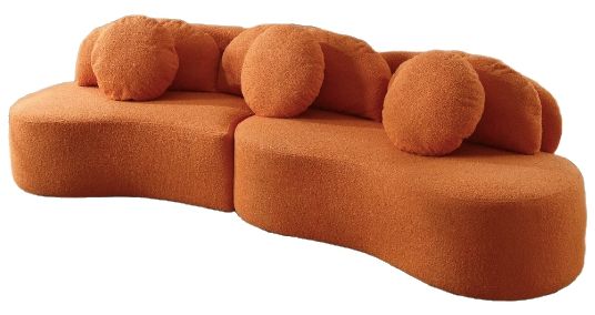 brown curved couch