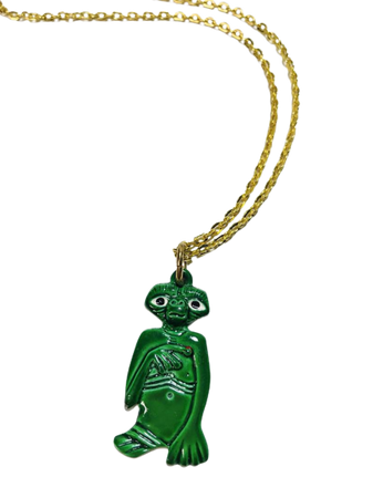 Vintage 80’s green E.T. Necklace //  SHOPHULLABALOO