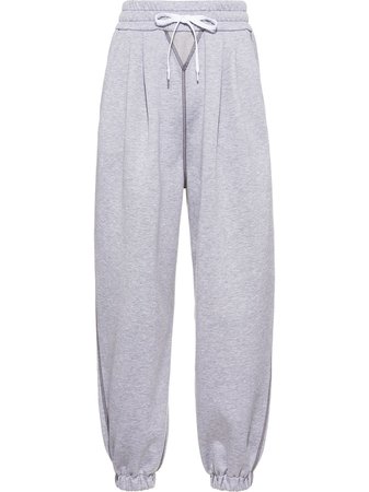 Shop Miu Miu high-waisted drawstring track pants with Express Delivery - FARFETCH