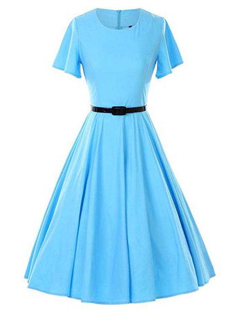 Amazon.com: GownTown 1950s Vintage Dresses Butterfly Sleeve Swing Stretchy Dresses: Clothing